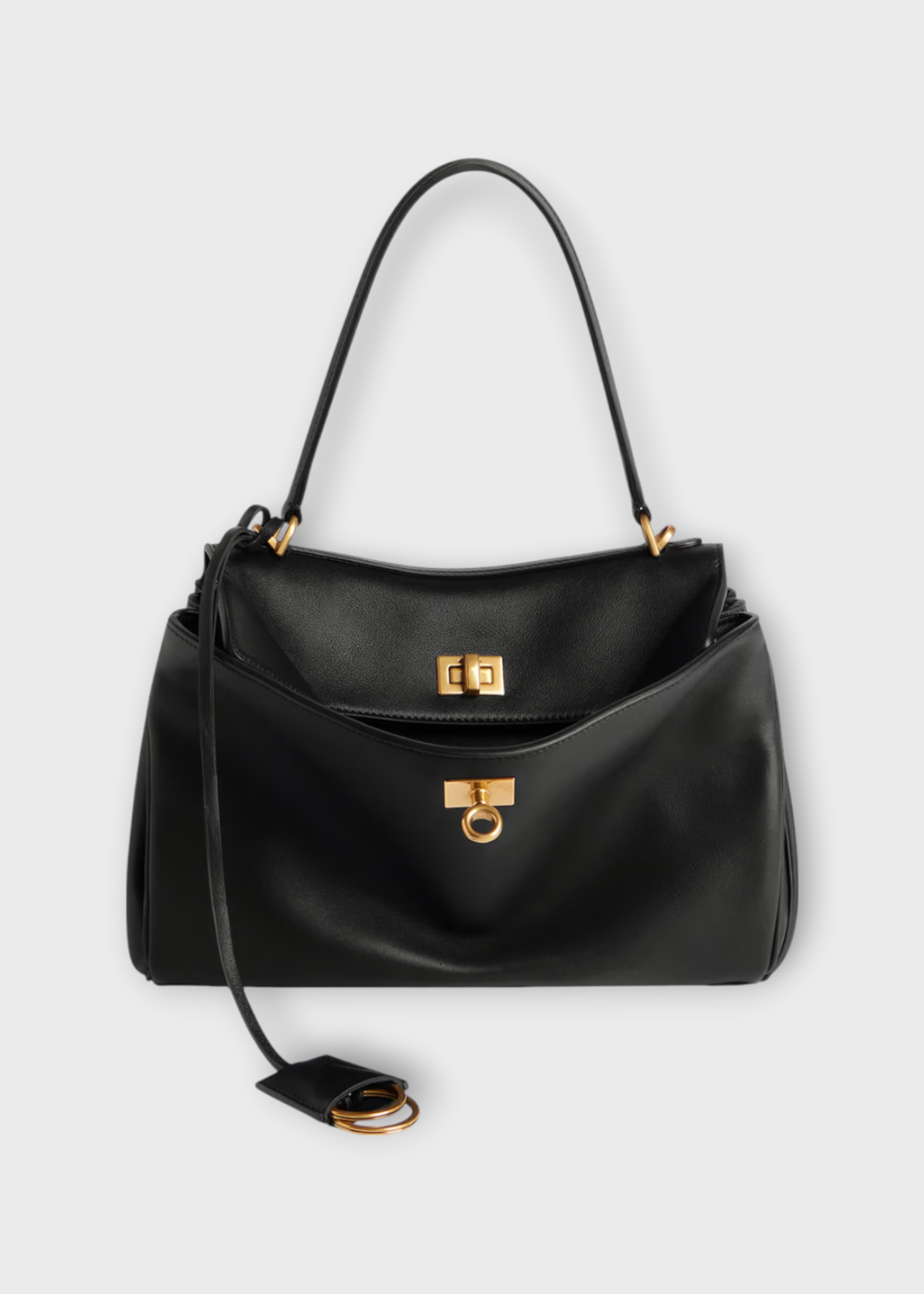 Balenciaga Balenciaga Bag, Black, Rodeo Calf Leather Top Handle Small Bag In Black