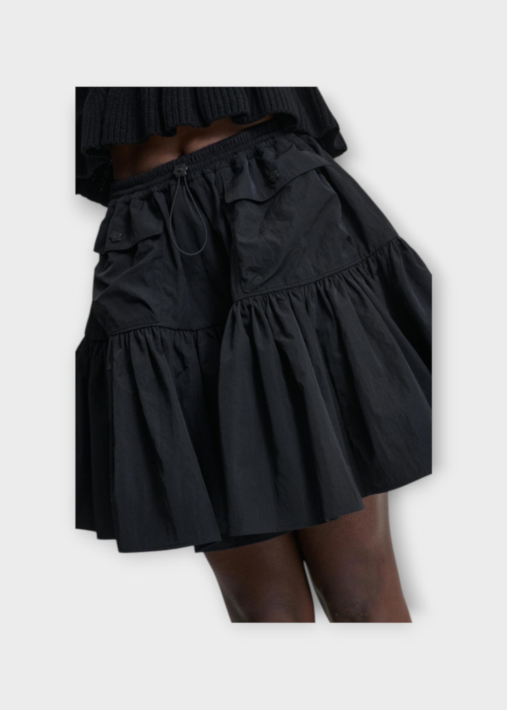 Cecilie Bahnsen Cecilie Bahnsen Skirt, Black, Blair Recycled Tafeta Ruffled Elastic Waist Skirt