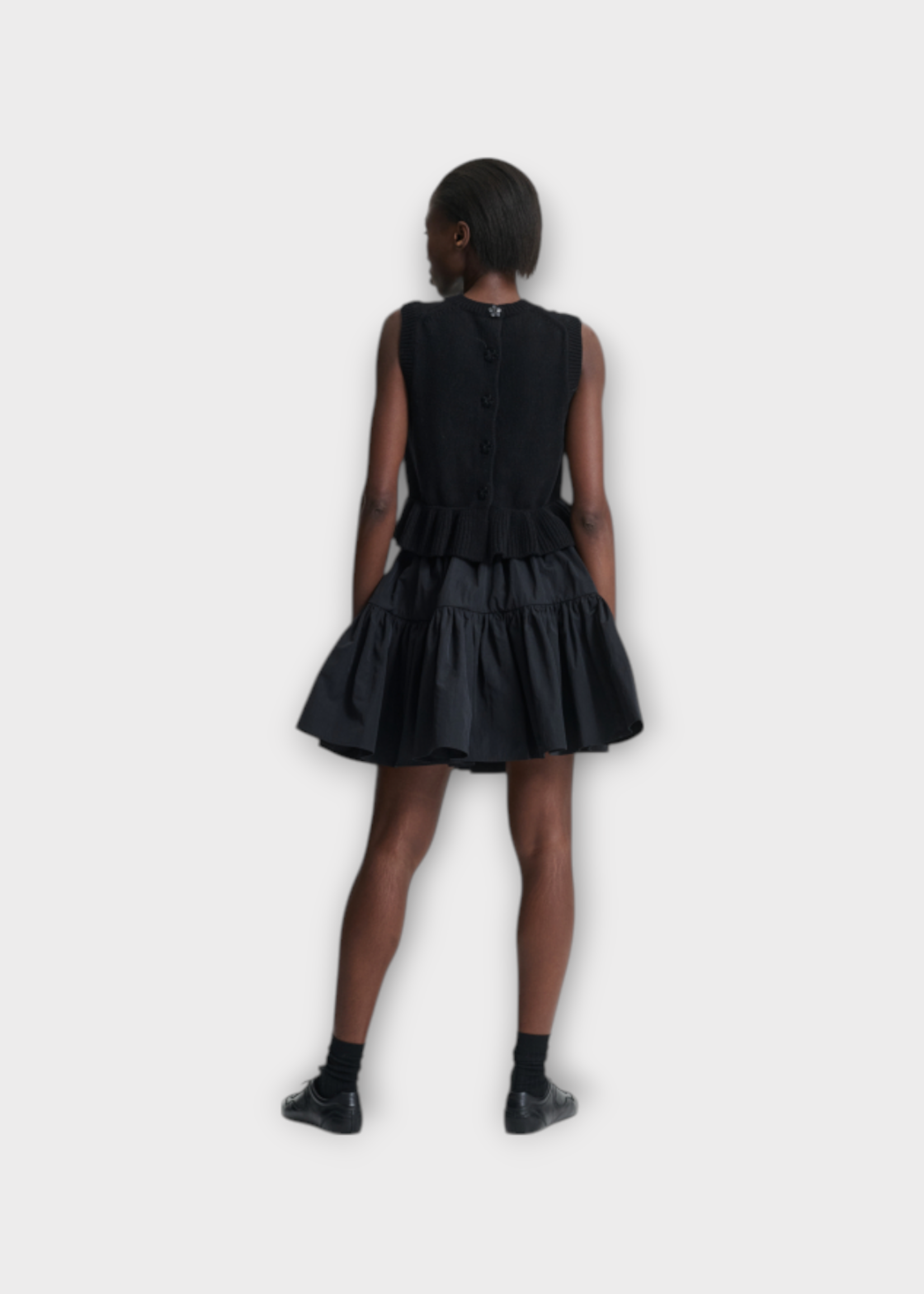 Cecilie Bahnsen Cecilie Bahnsen Skirt, Black, Blair Recycled Tafeta Ruffled Elastic Waist Skirt