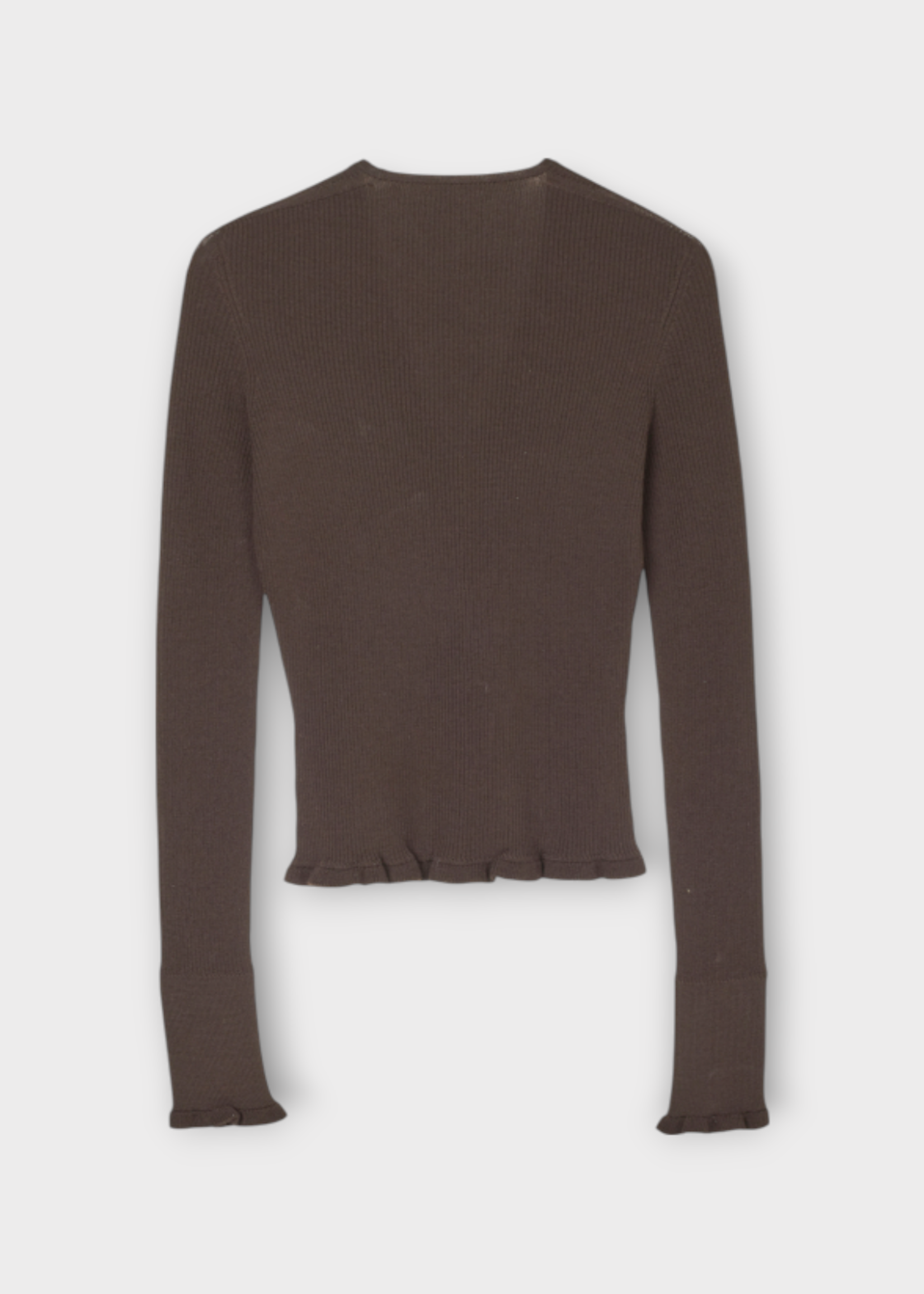 Cecilie Bahnsen Cecilie Bahnsen Knitwear, Brown, Bessie V-Neck Button Up Seamless Knit Cardigan