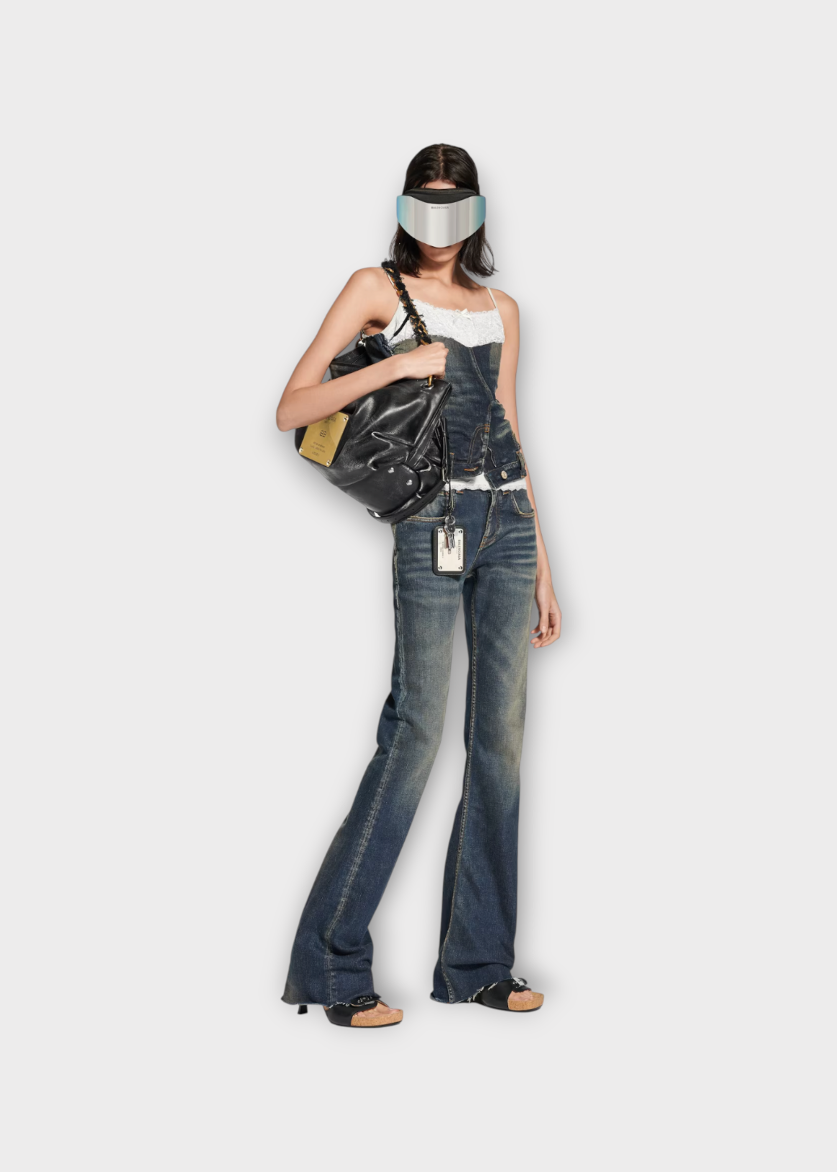 Balenciaga Balenciaga Jeans, Blue, Cotton Denim Slim Fit Bootcut Trousers