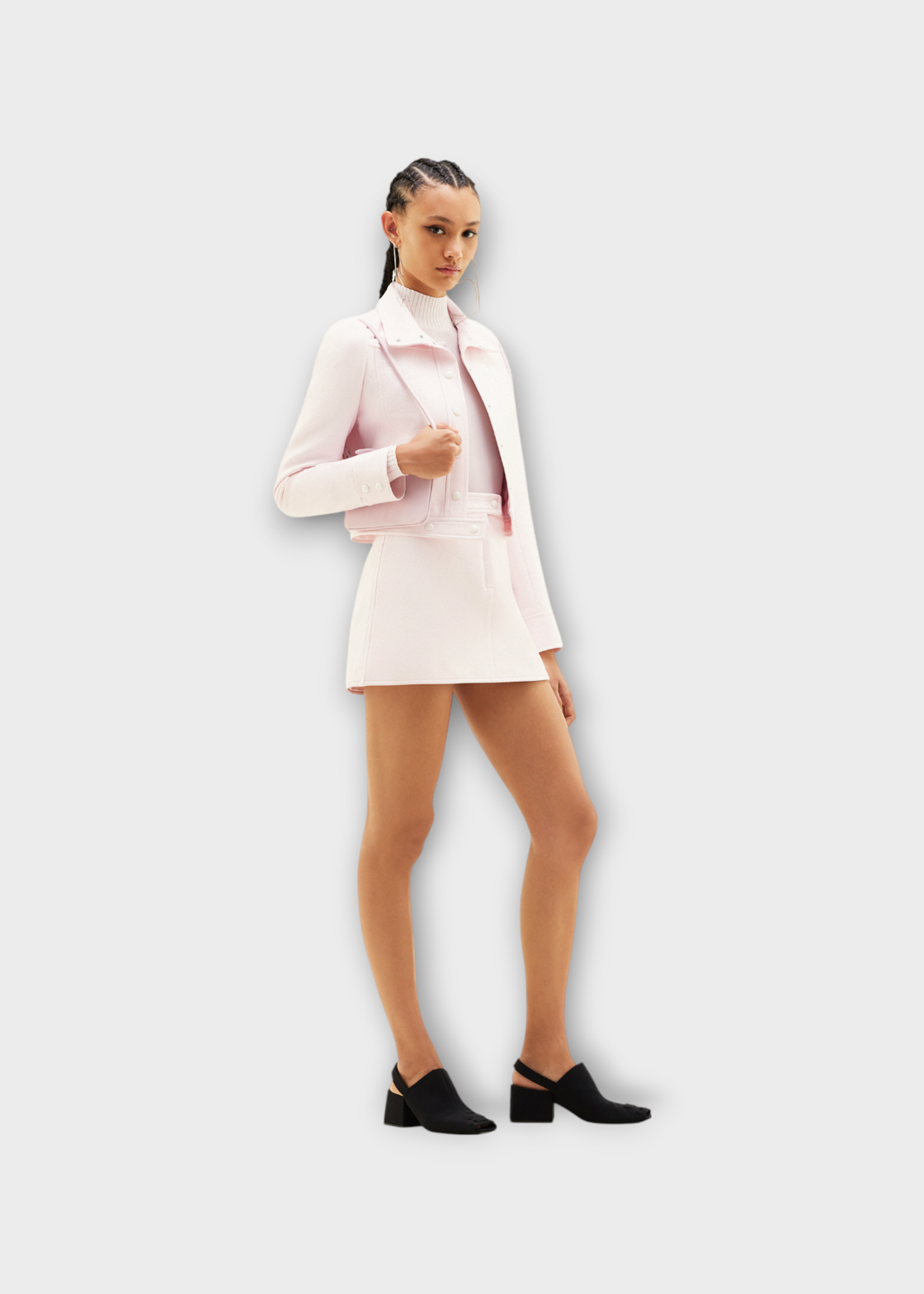 Courreges Courreges Skirt, Pink, Reedition Vinyl Mini Skirt In Pale Pink