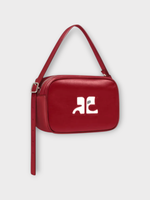 Courreges Courreges Bag, Red, Reedition Calf Leather Camera Shoulder Bag w/ Logo Patch