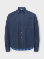 J.W. Anderson J.W. Anderson Shirt, Navy, Cotton Collared Buttoned Striped Shirt In Navy