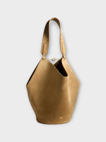 Khaite Khaite Bag, Brown, Lotus Suede Calfskin Small Top Handle Tote Bag In Mud
