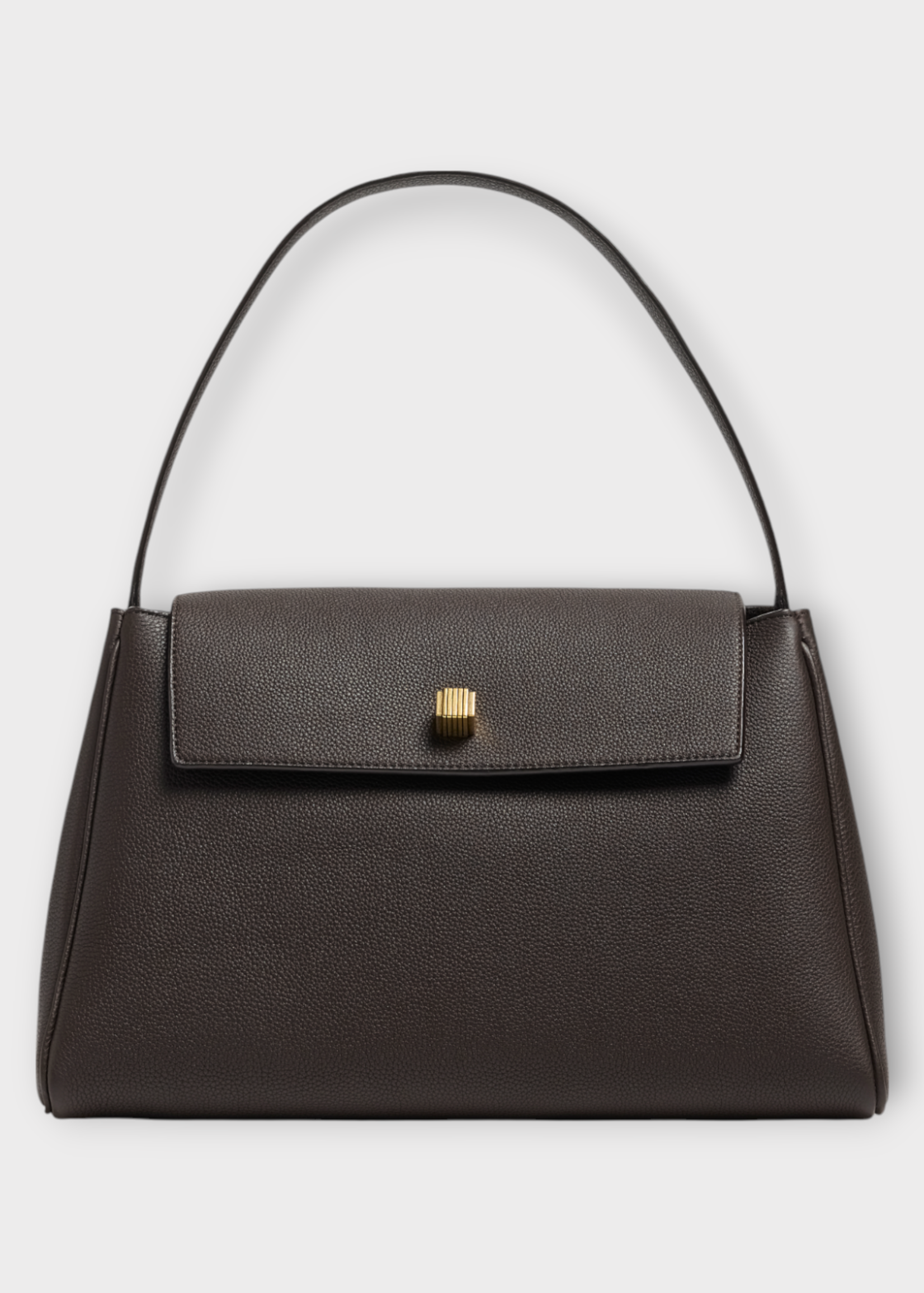 Khaite Khaite Bag, Brown, Audrey Calf Leather Top Handle Shoulder Bag In Espresso
