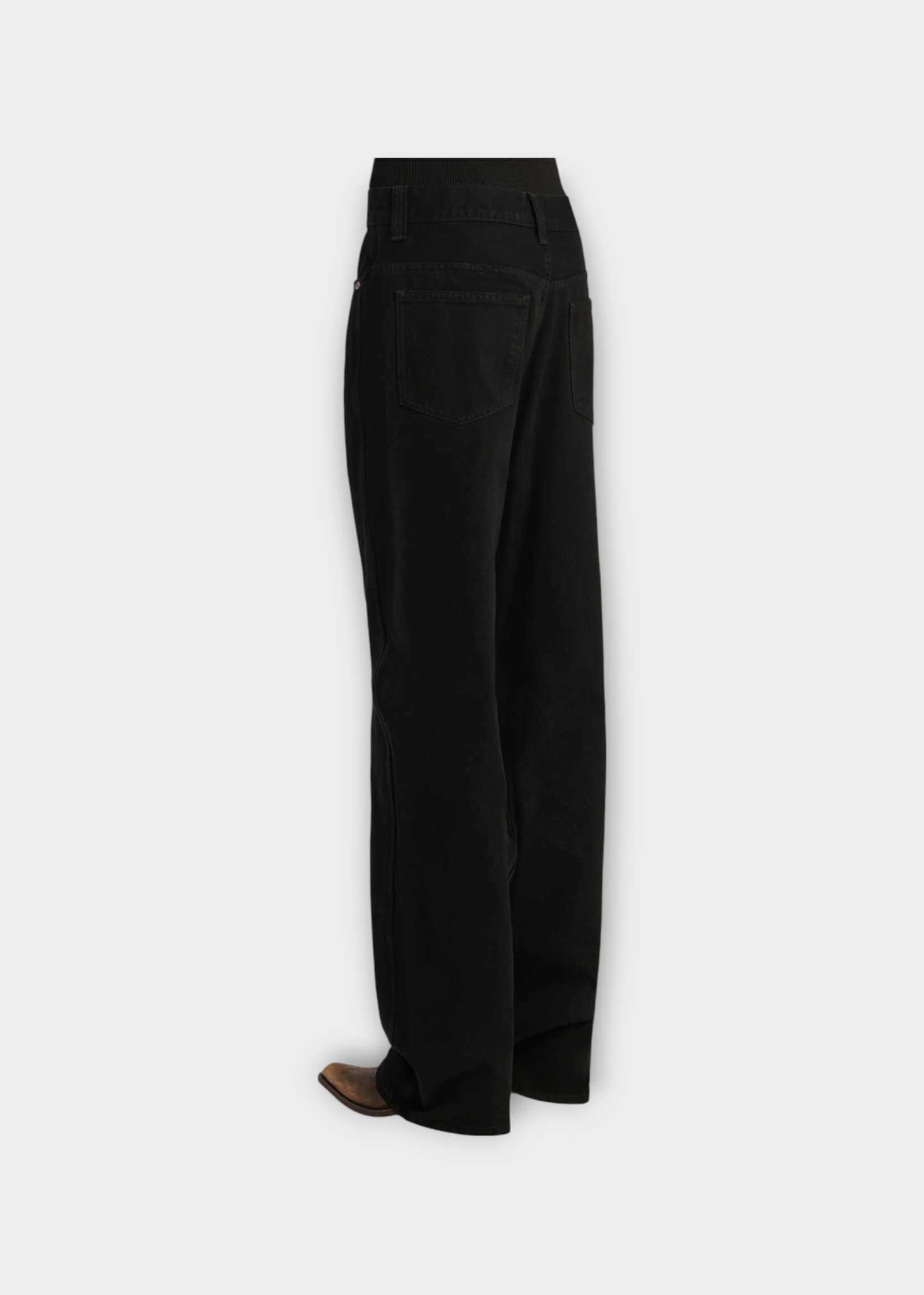Khaite Khaite Jeans, Black, Bonnie Rigid Cotton Low Rise Straight Leg Denim Pants In Carlyle