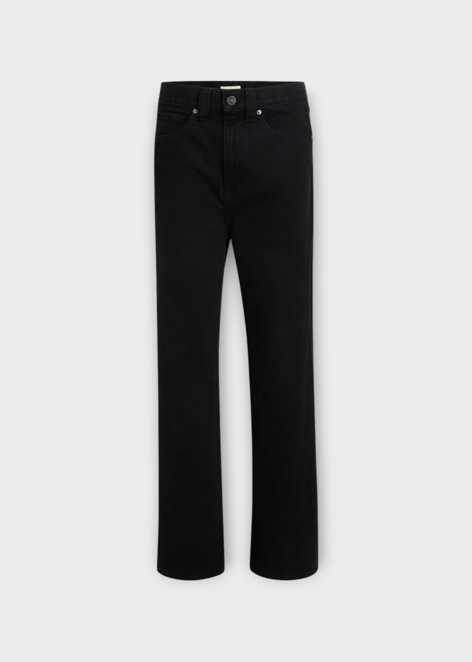 Khaite Khaite Jeans, Black, Bonnie Rigid Cotton Low Rise Straight Leg Denim Pants In Carlyle