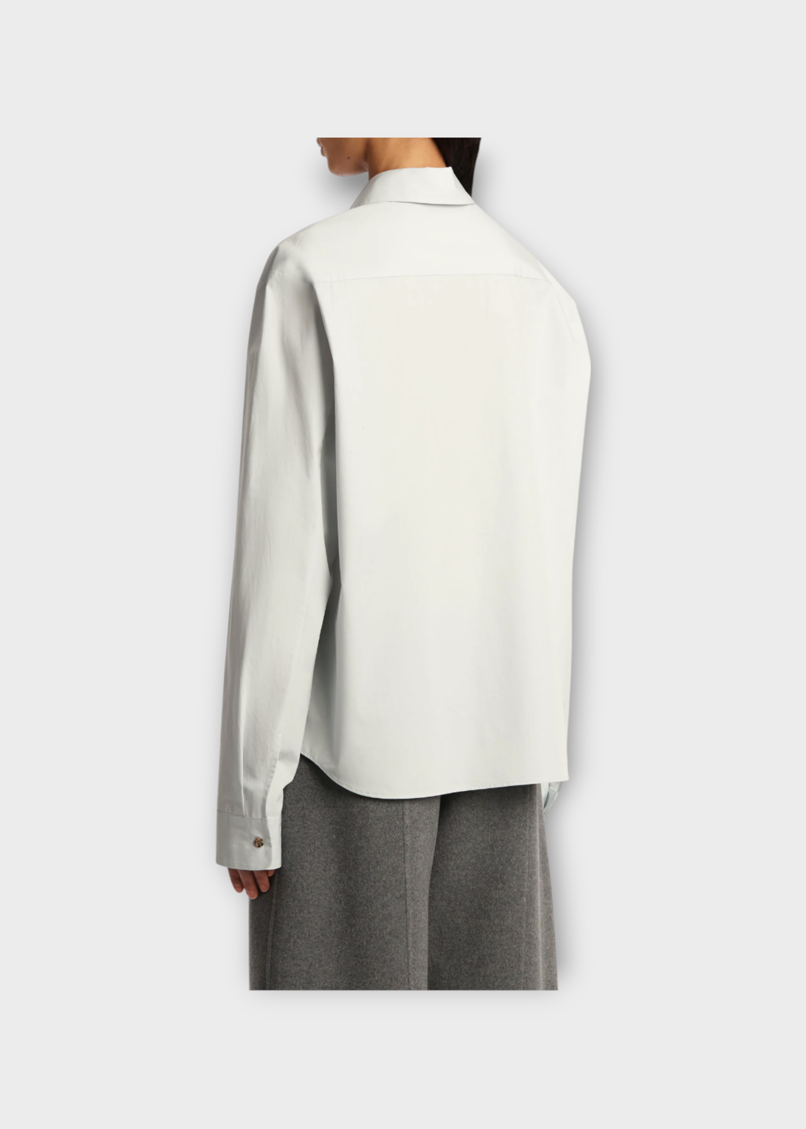 Khaite Khaite Shirt, Blue, Argo Cotton Poplin Collared Button Up Top In Ice Blue