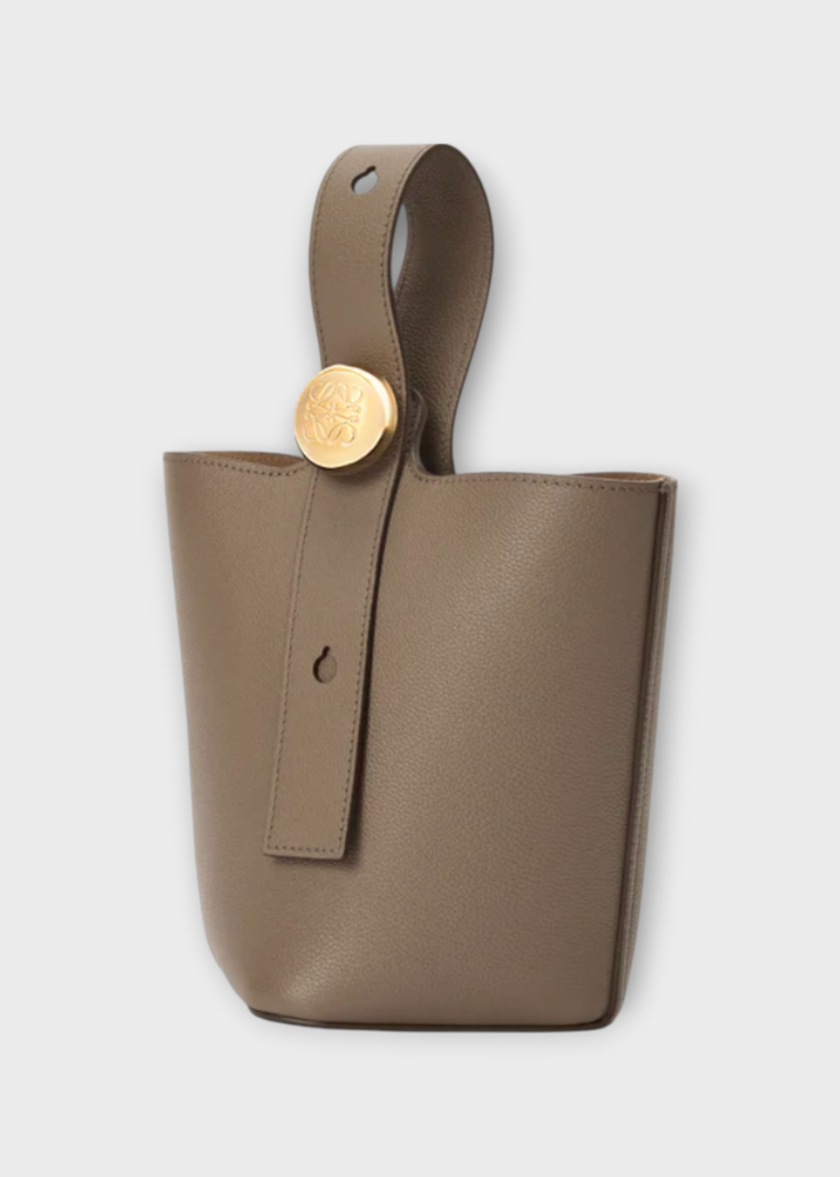 Loewe Loewe Bag, Grey, Pebble Soft Grained Calfskin Mini Bucket Bag In Taupe