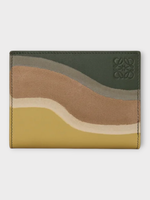 Loewe Loewe Wallet, Multi, Calfskin Landscape Compact Wallet In Bottle Green & Ochre