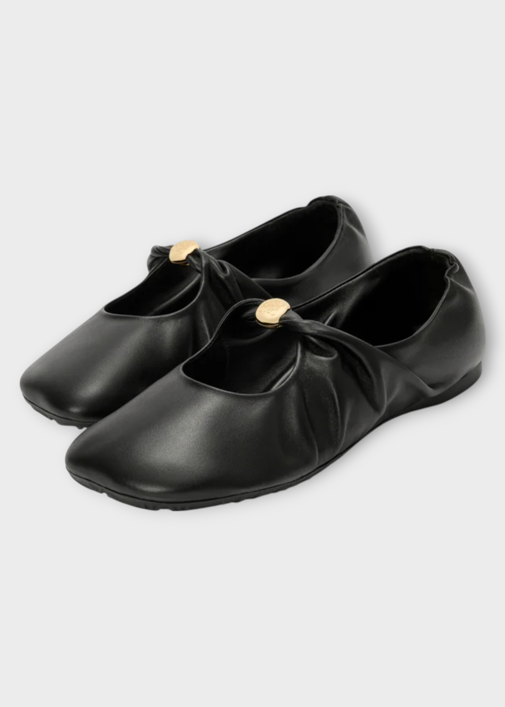Loewe Loewe Flats, Black, Pebble Soft Ballerina In Nappa Lambskin In Black