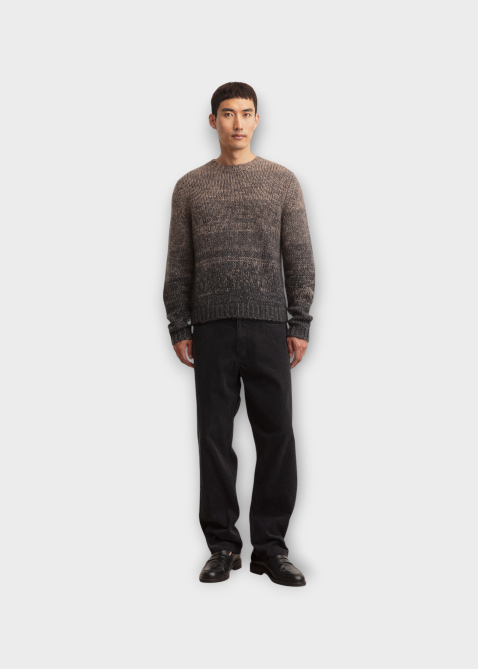Iris Von Arnim Iris Von Arnim Knitwear, Multi, Bryan Cashmere Mix Crew Neck Knitwear In Ombre Beige & Grey