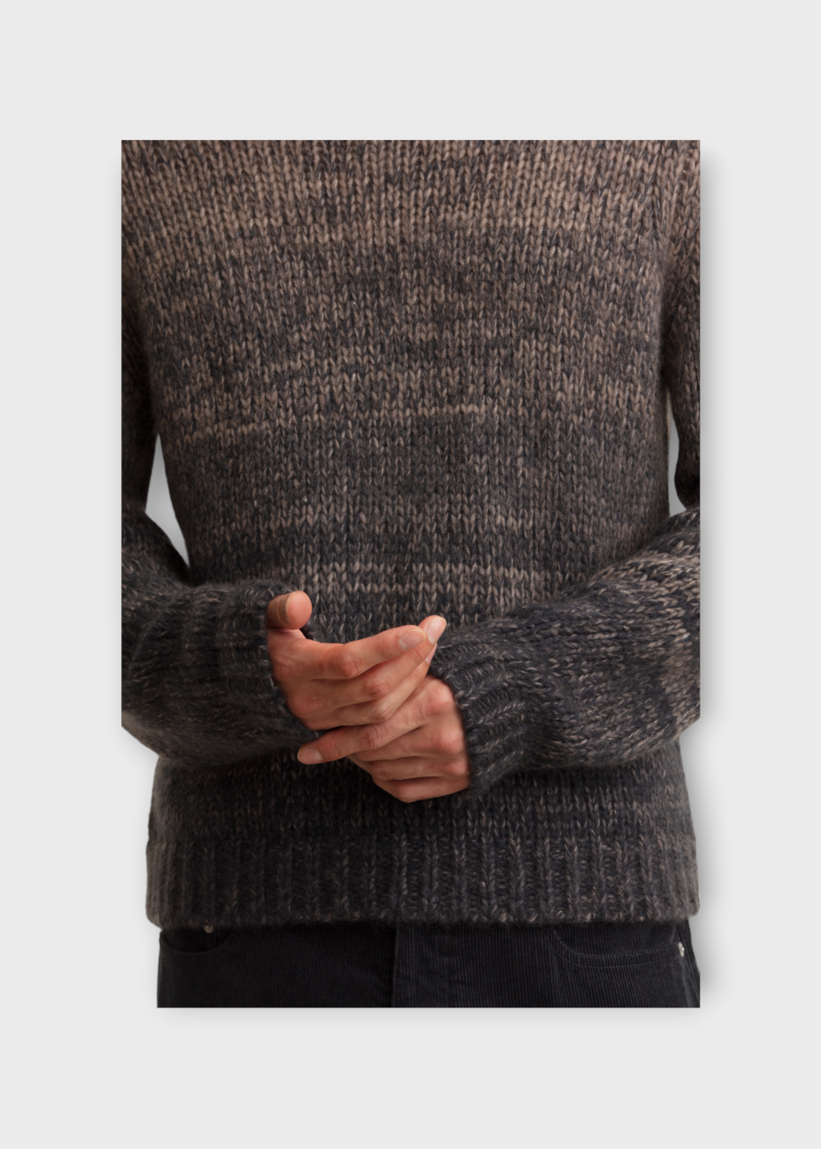 Iris Von Arnim Iris Von Arnim Knitwear, Multi, Bryan Cashmere Mix Crew Neck Knitwear In Ombre Beige & Grey