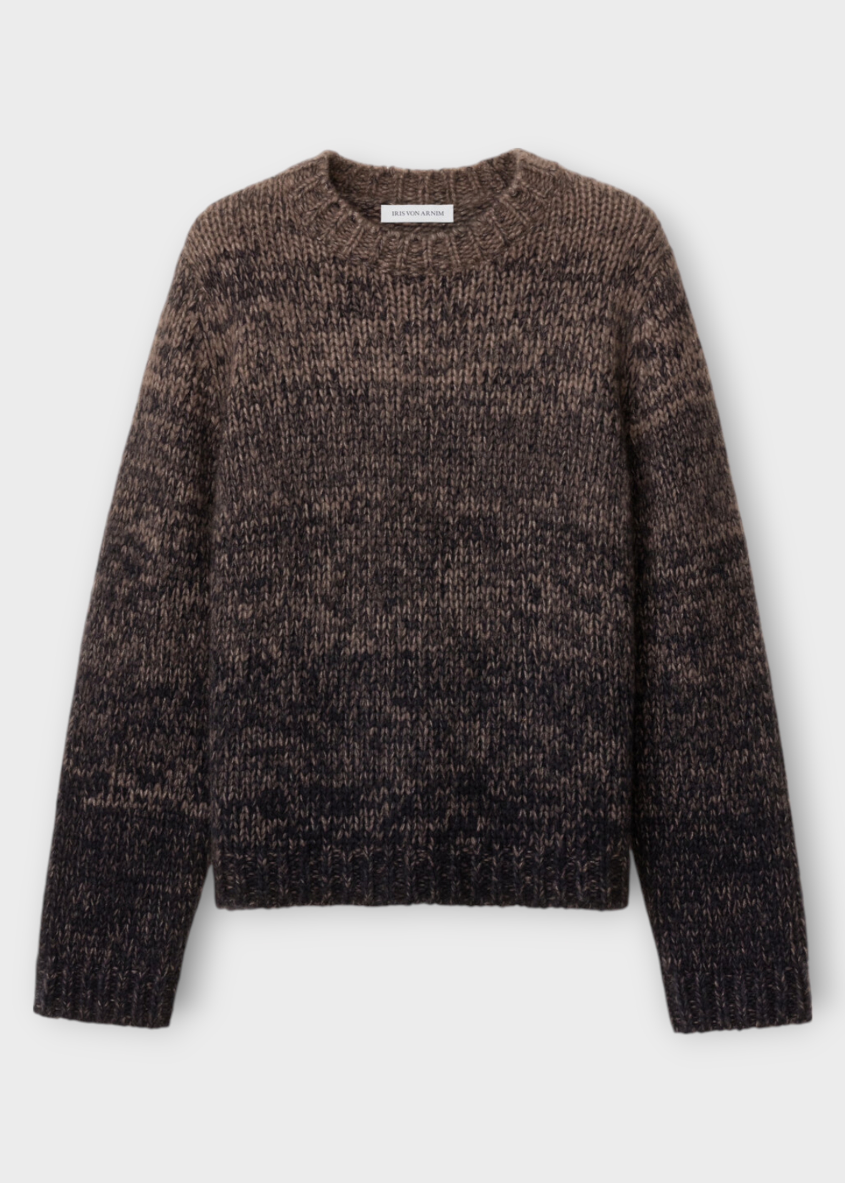 Iris Von Arnim Iris Von Arnim Knitwear, Multi, Bryan Cashmere Mix Crew Neck Knitwear In Ombre Beige & Grey