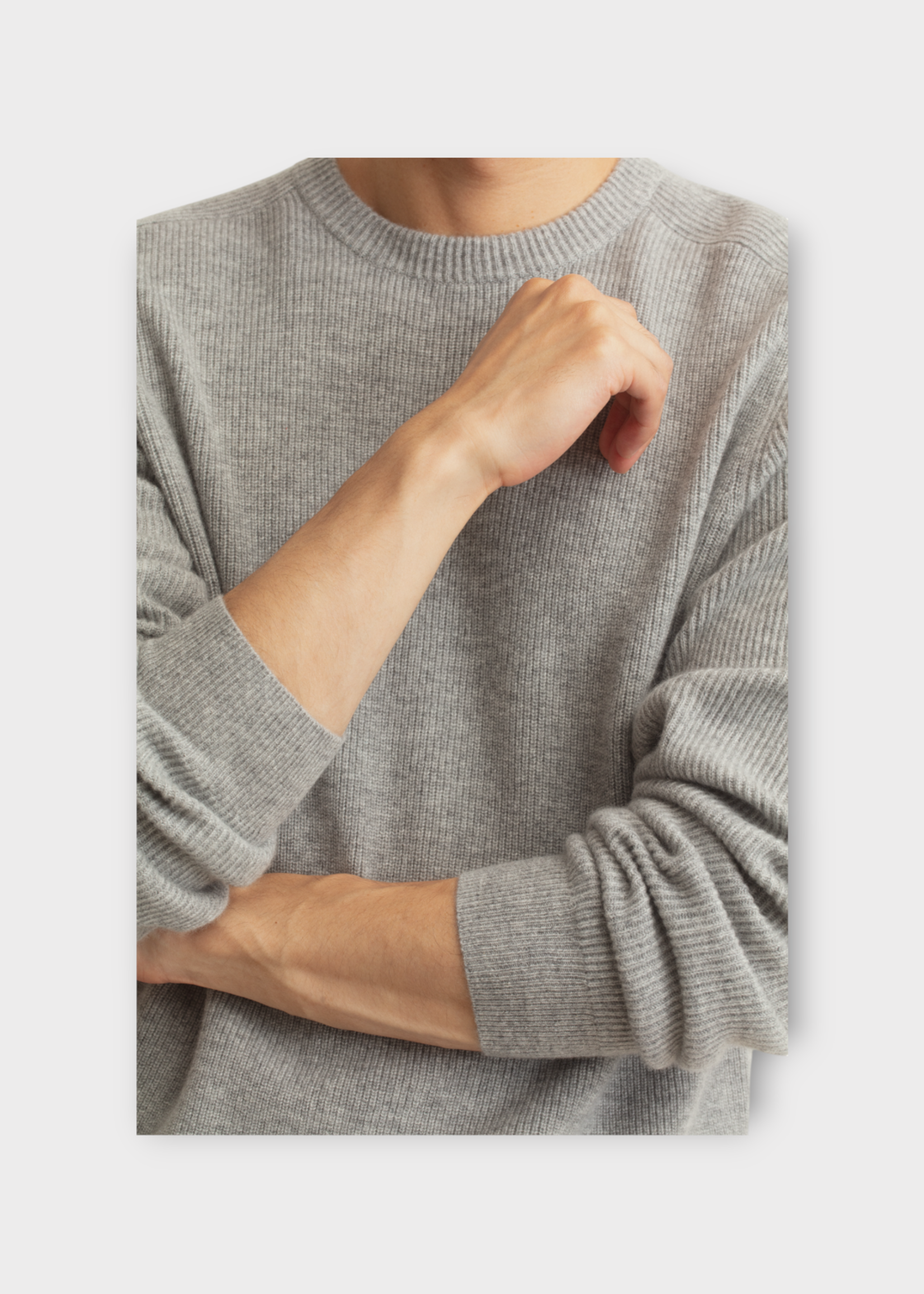 Iris Von Arnim Iris Von Arnim Knitwear, Grey, Willy Cashmere Crew Neck Lightweight Knitwear