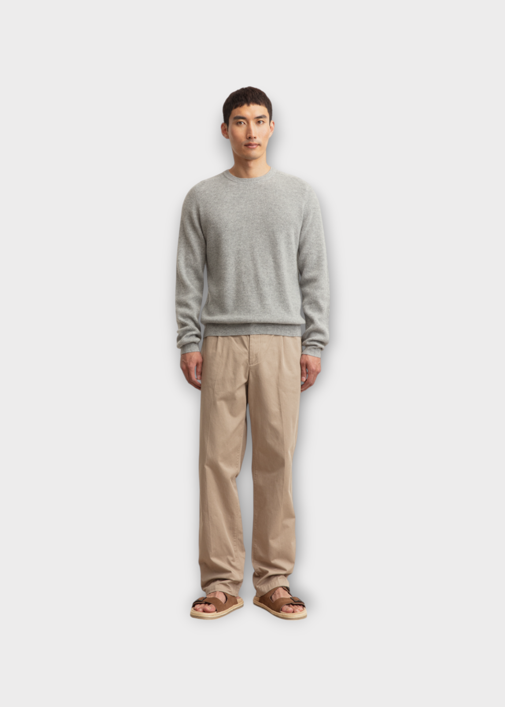 Iris Von Arnim Iris Von Arnim Knitwear, Grey, Willy Cashmere Crew Neck Lightweight Knitwear