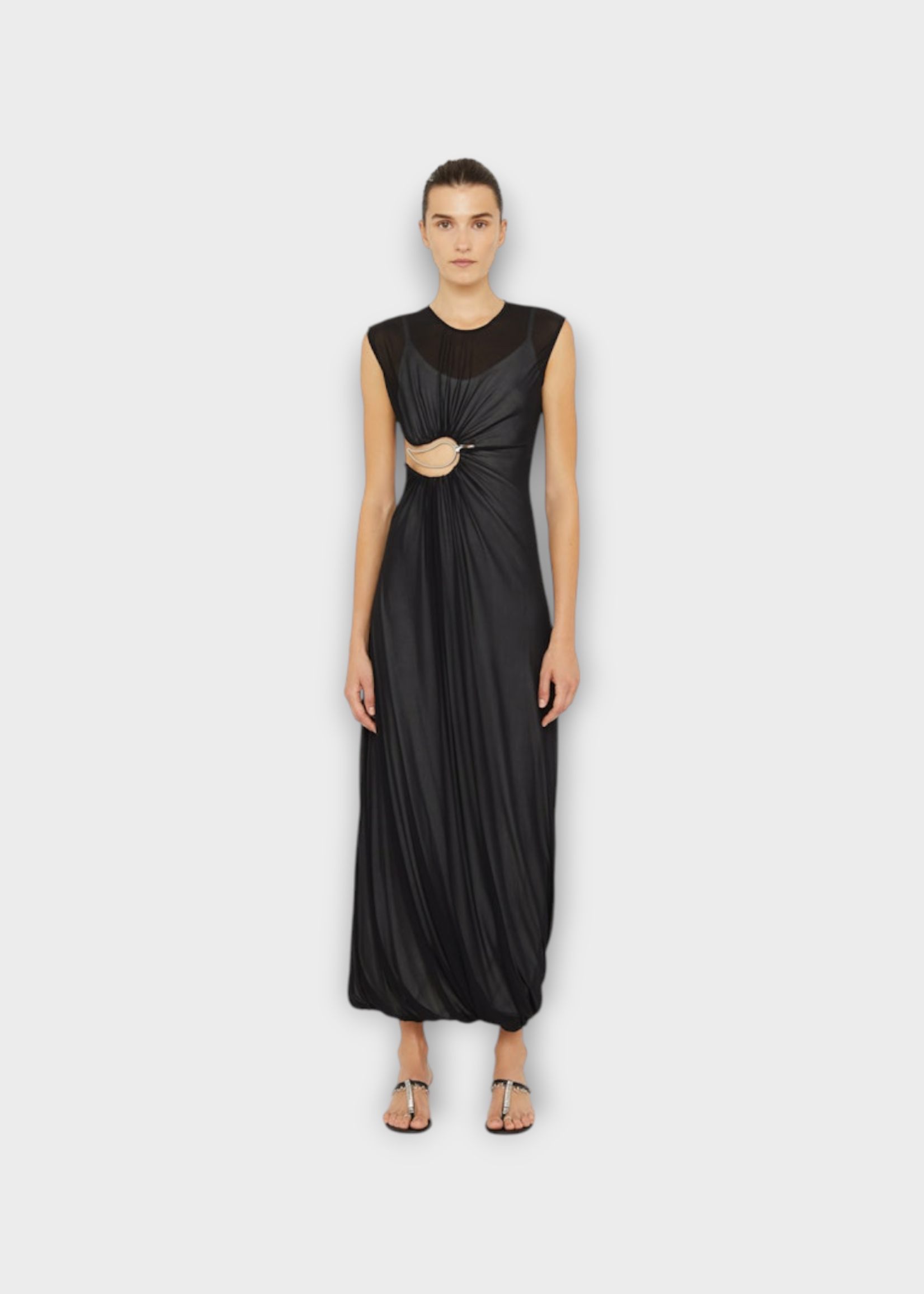 Christopher Esber Christopher Esber Dress, Black, Paisley Sleeveless Tank Overlay Encased Slinky Dress