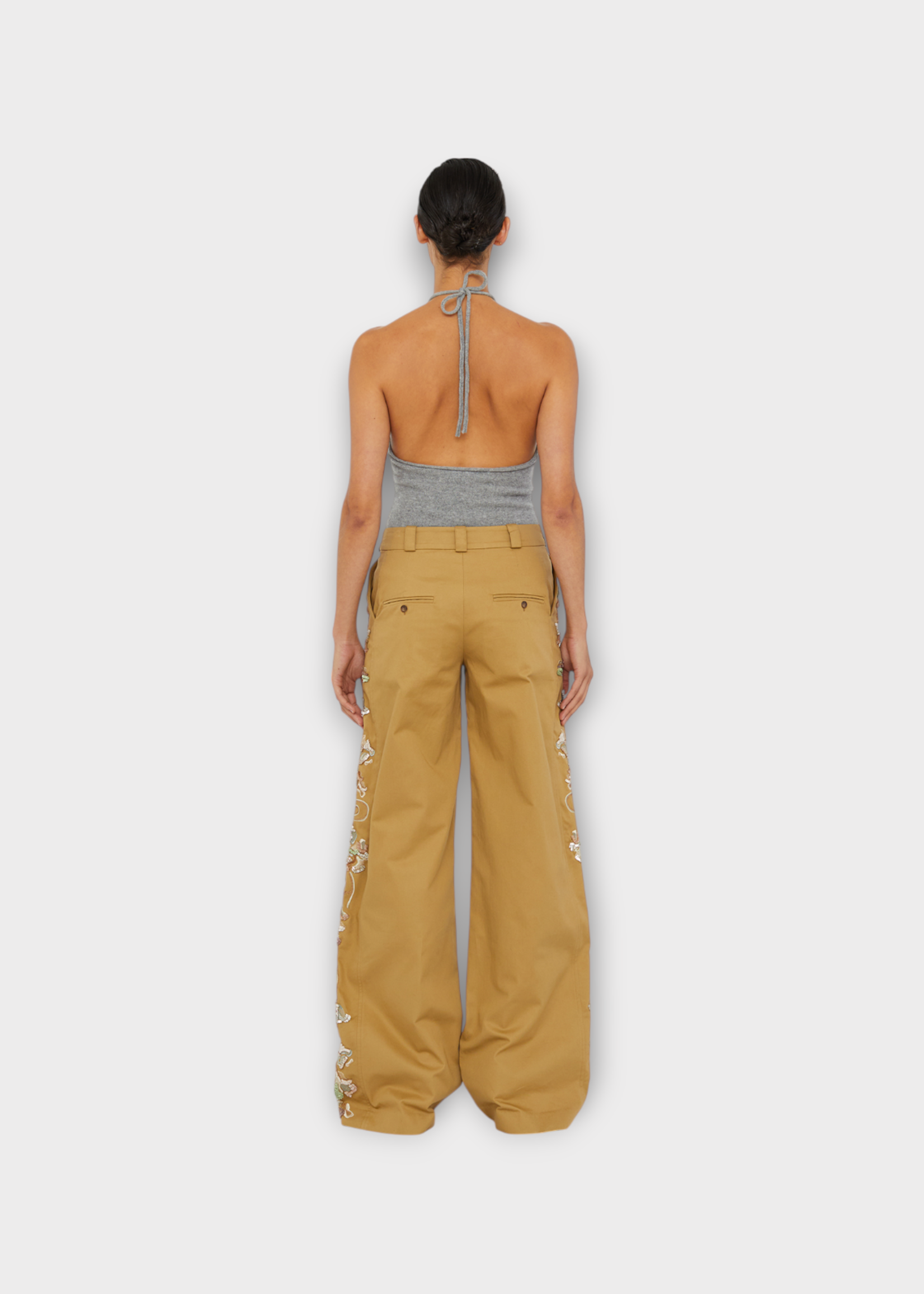 Christopher Esber Christopher Esber Top, Grey, Cashmere Rae Sleeveless Halter Tank Top In Grey Marle