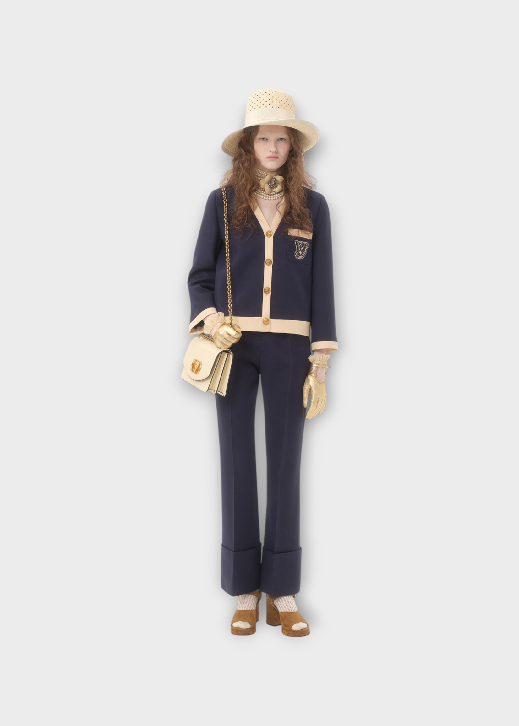 Valentino Valentino Trousers, Blue, Wool & Silk Mix High Waisted Pleated Pants In Indaco