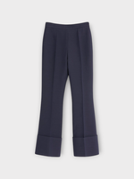 Valentino Valentino Trousers, Blue, Wool & Silk Mix High Waisted Pleated Pants In Indaco