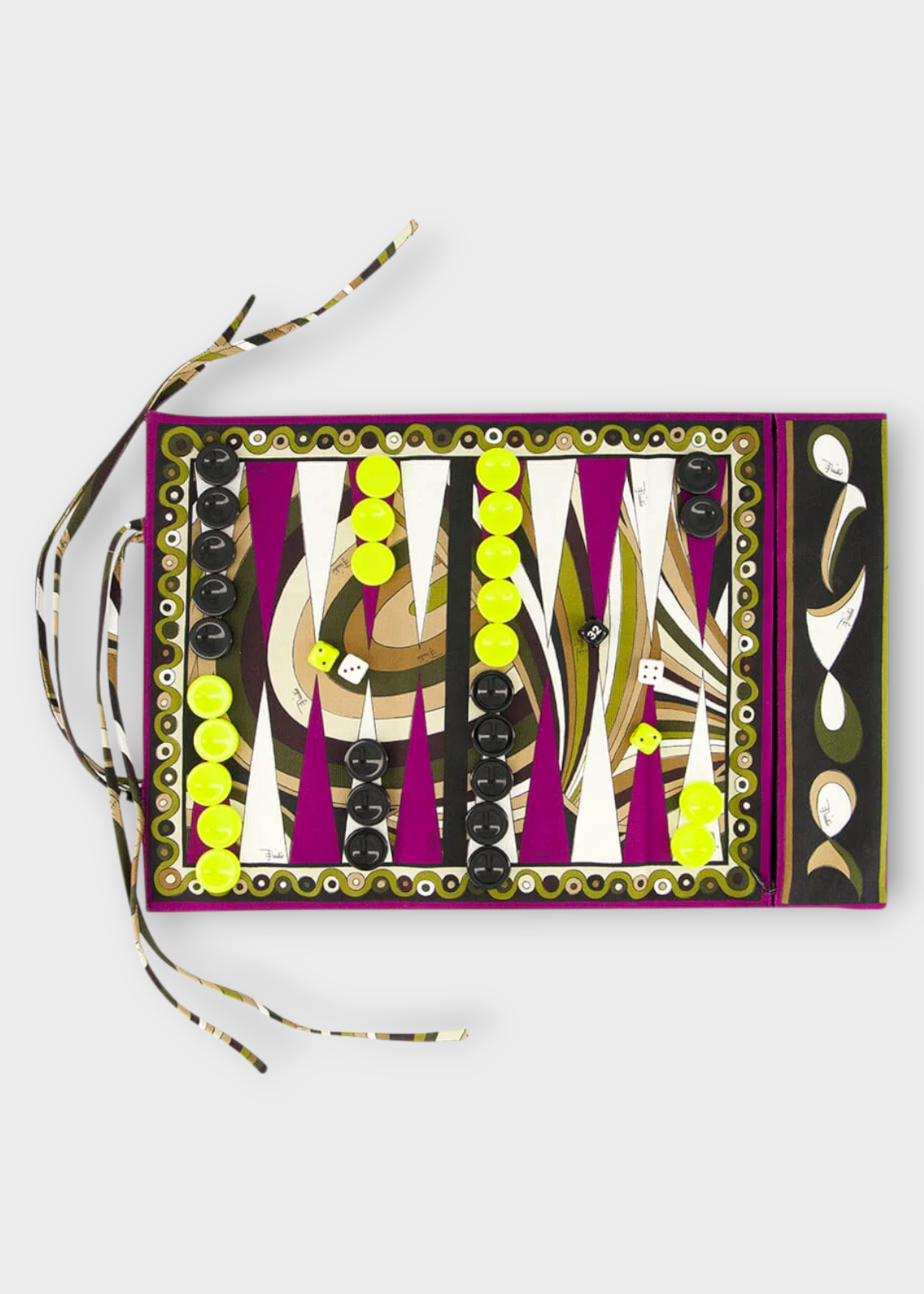 Emilio Pucci Emilio Pucci Accessory, Print, Canvas Backgammon Game In Khaki & Purple