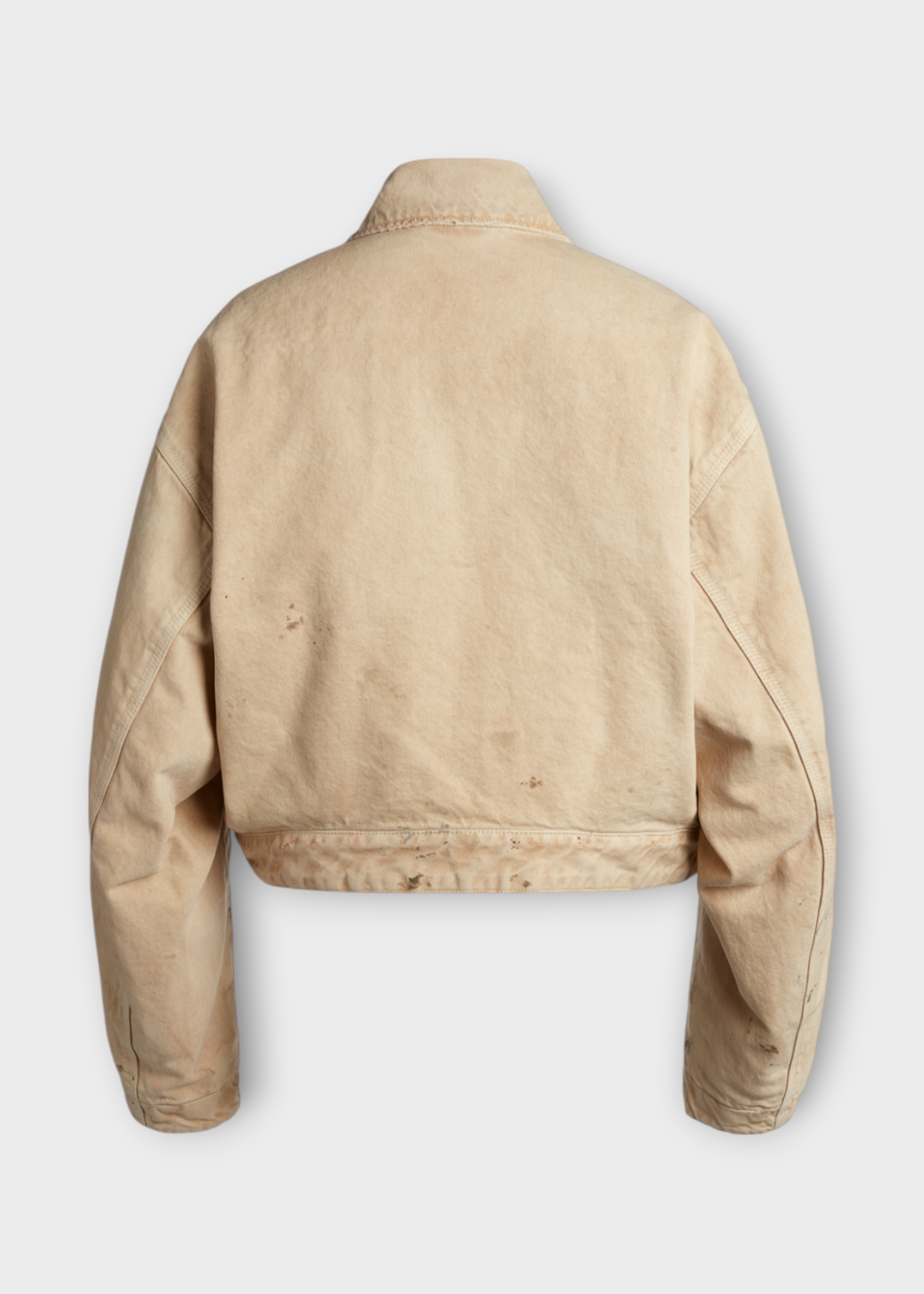 Balenciaga Balenciaga Jacket, Beige, Cotton Collared Button Up Cropped Workwear Jacket