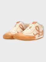 Loewe Loewe Sneakers, Multi, Ballet Runner 2.0 Deer & Classic Calf Leather Unlined Sneakers In Soft White & Tan
