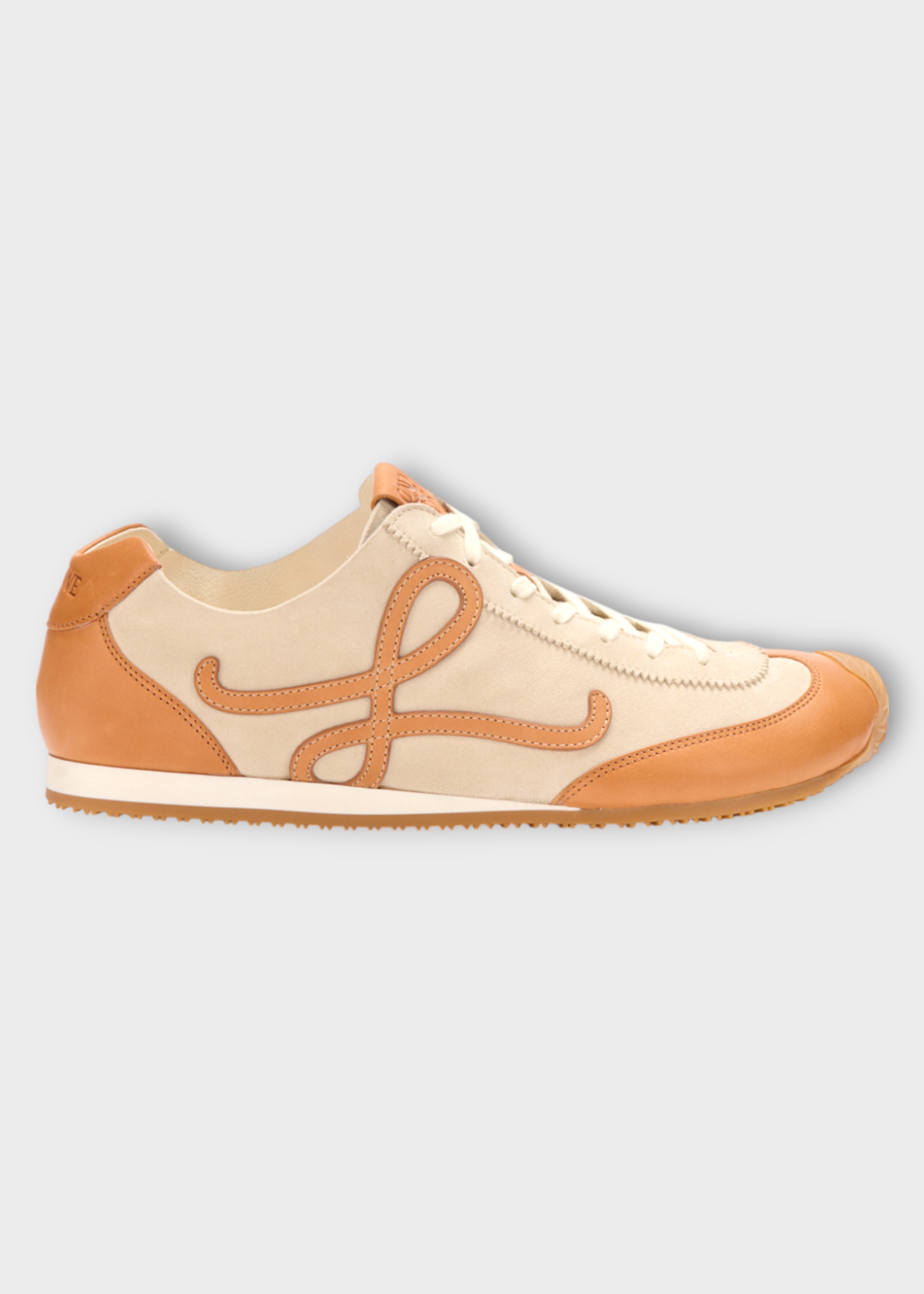 Loewe Loewe Sneakers, Multi, Ballet Runner 2.0 Deer & Classic Calf Leather Unlined Sneakers In Soft White & Tan