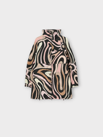 Emilio Pucci Emilio Pucci Jacket, Print, High Collar Fitted Waist Outwear Jacket In Black & Nude w/ Marmo Print #19
