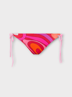 Emilio Pucci Emilio Pucci Swimwear, Print, Adjustable Bikini Briefs In Coral & Fuchsia w/ Marmo Print & Straps