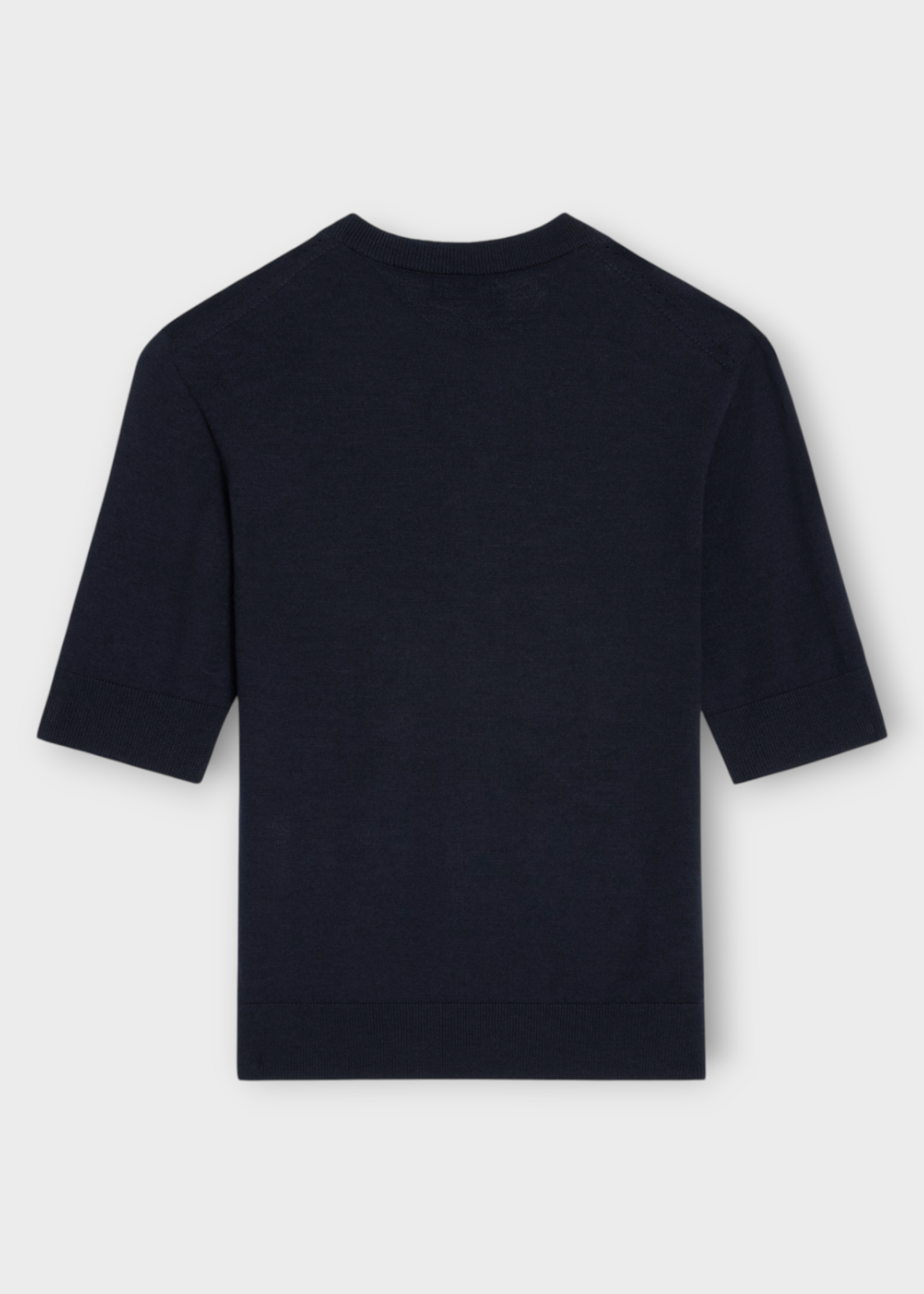 Celine Celine T-Shirt, Navy, Wool Crew Neck Short Sleeve Polo T-Shirt