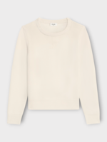 Celine Celine Knitwear, Beige, Heritage Cashmere Crew Neck Triomphe Pullover In Oatmeal