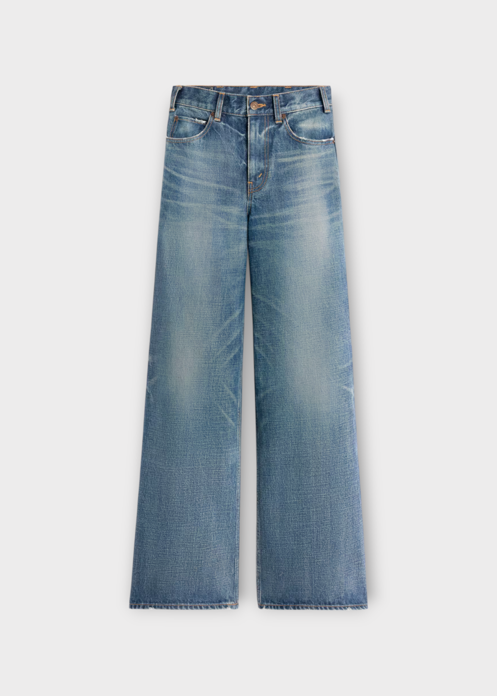 Celine Celine Jeans, Blue, Cotton Denim Jolene Wide Leg Jeans In Union Wash