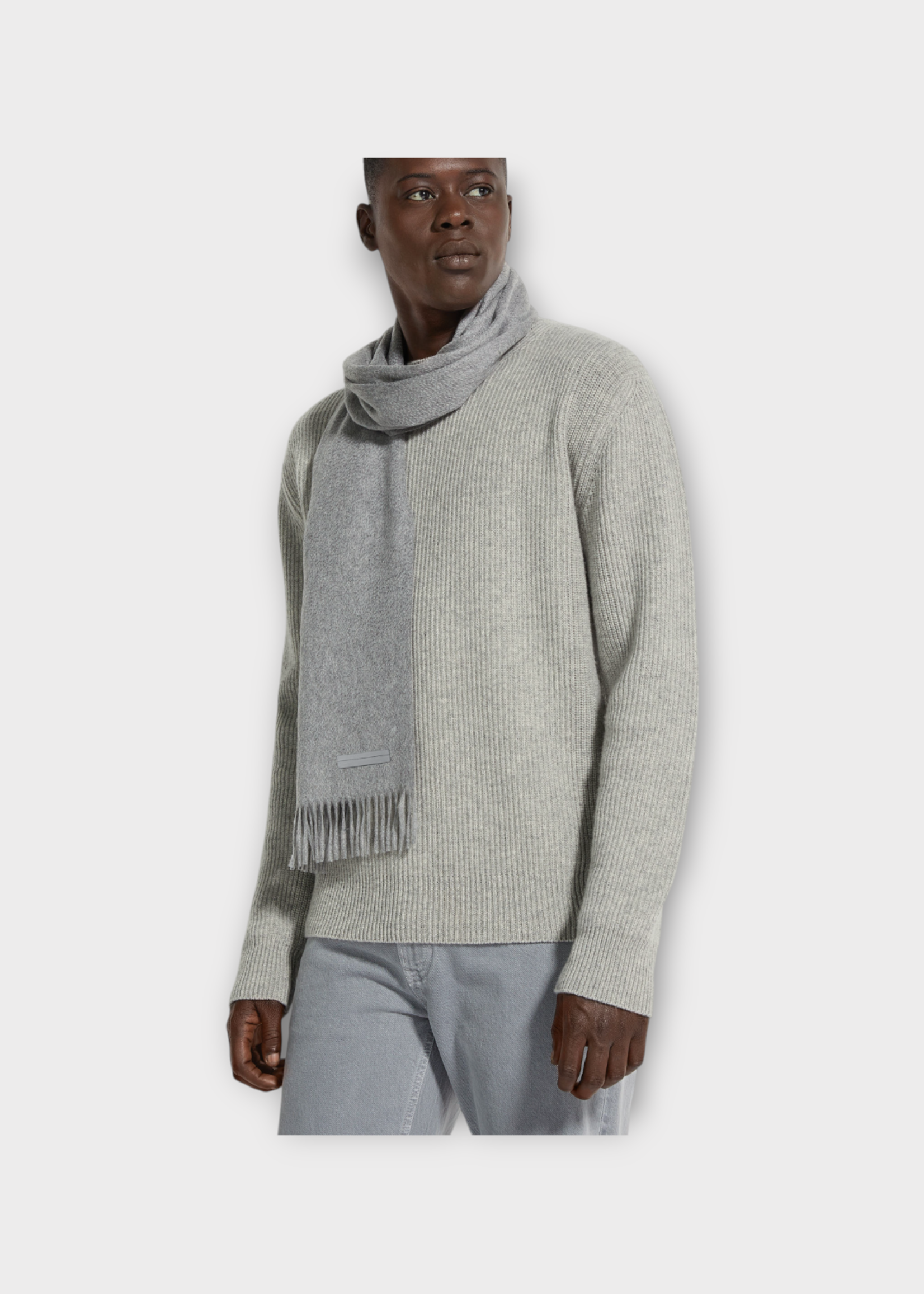 Zegna Zegna Scarf, Grey, Oasi Cashmere Fringed Scarf