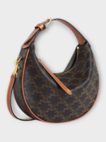 Celine Celine Bag, Multi, Triomphe Canvas & Calfskin Teen Celine Lulu Shoulder Bag In Tan