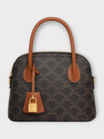 Celine Celine Bag, Multi, Triomphe Canvas & Calfskin Teen Honorine Hand Bag In Tan