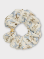 Celine Celine Hair Accessory, Multi, Triomphe Couture Scrunchy In Blue, Green & Gold