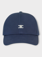 Celine Celine Hat, Blue, Cotton Mini Triomphe Baseball Hat