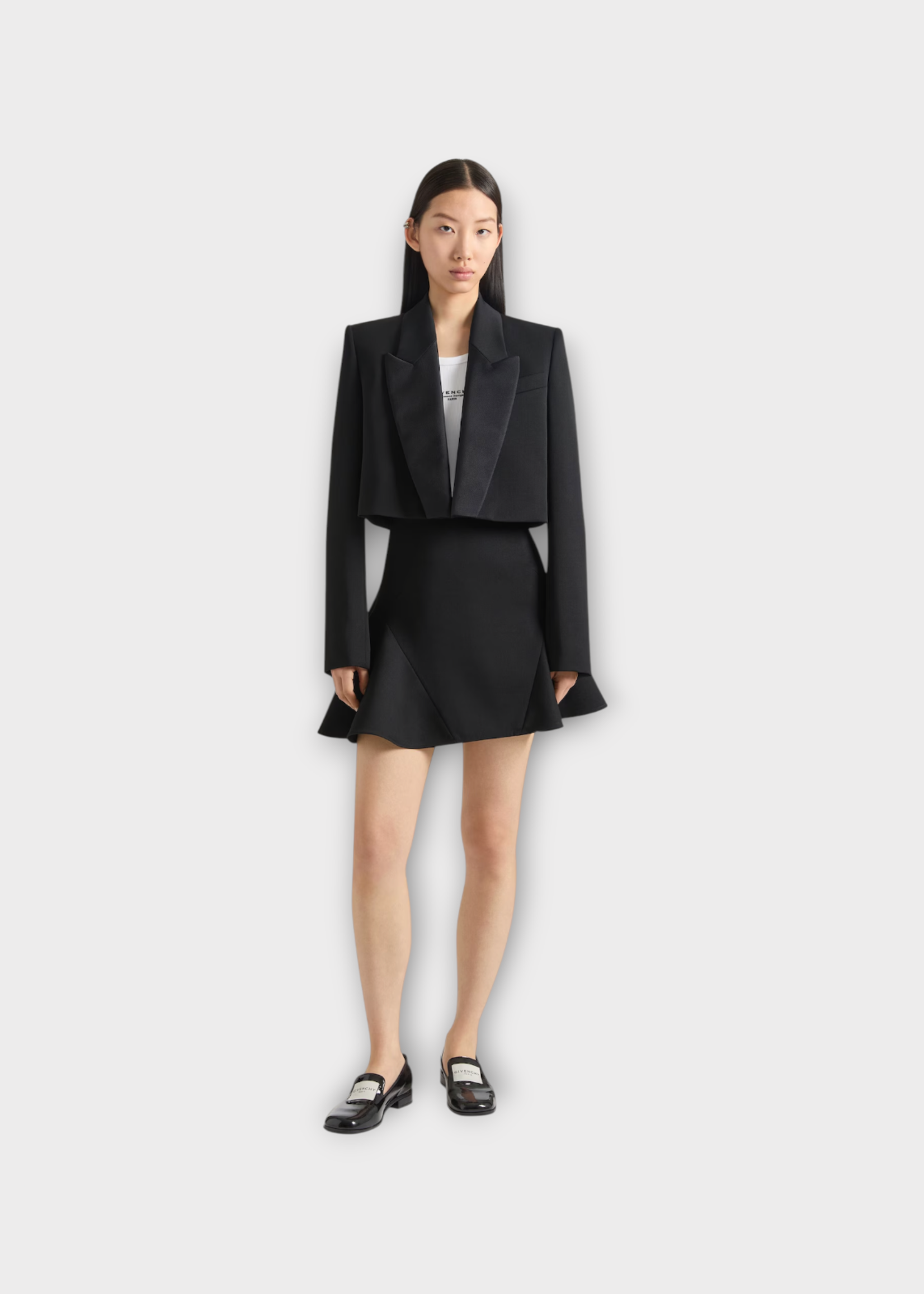 Givenchy Givenchy Skirt, Black, A Line Ruffled Skater Mini Skirt