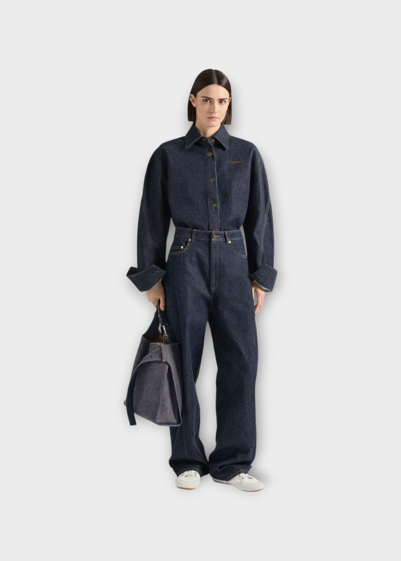 Givenchy Givenchy Shirt, Blue, Cocoon Denim Oversized Button Up Overshirt