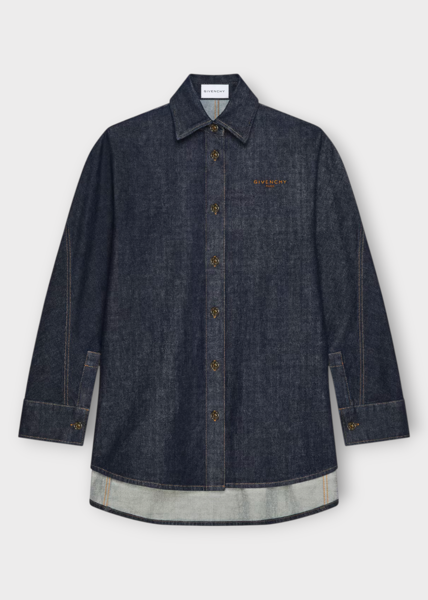 Givenchy Givenchy Shirt, Blue, Cocoon Denim Oversized Button Up Overshirt