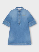 Givenchy Givenchy Dress, Blue, High Round Neck Short Sleeves Oversized Shirt Dress