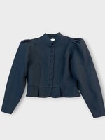 Destree Destree Jacket, Black, Wool Amoako Stripe Puffed Sleeves Button Up Jacket