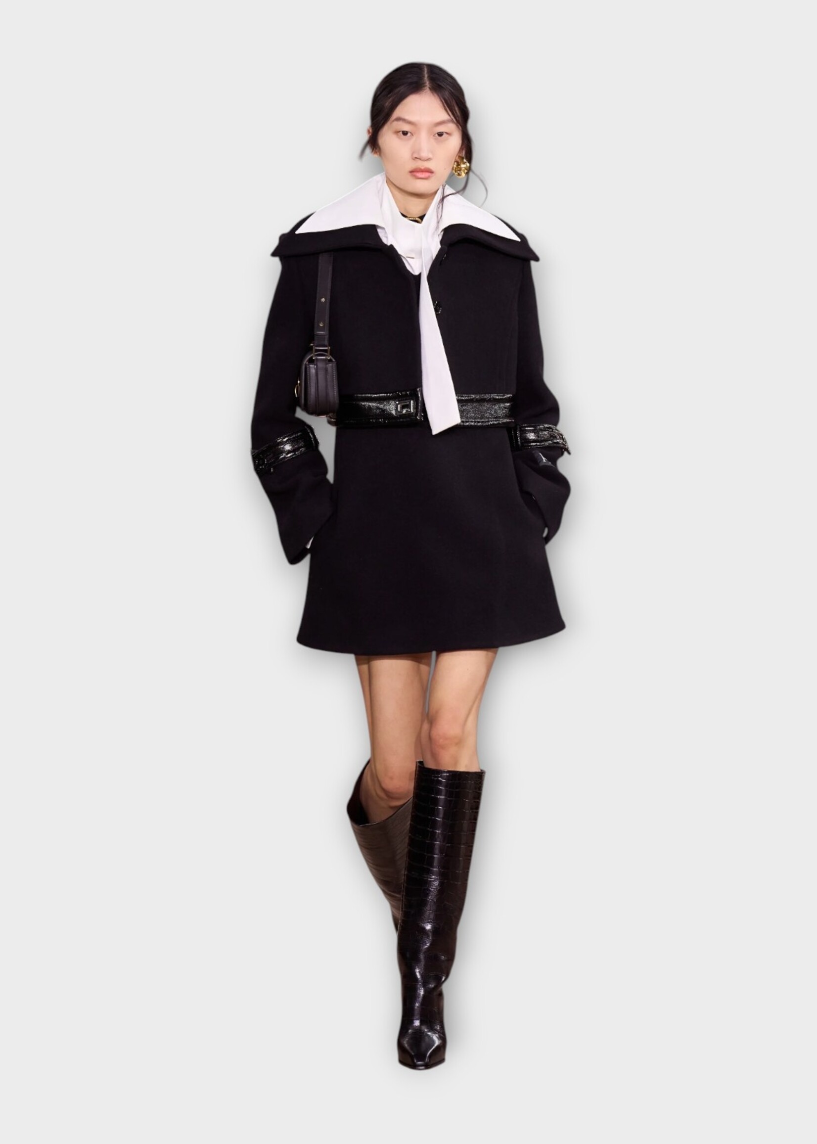 Patou Patou Dress, Black, Wool Mix V-Neck Sleeveless Mini Dress #2