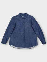 Partow Partow Jacket, Blue, Myles Denim Relaxed Fit Button Down Jacket In Ink