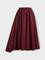 Patou Patou Skirt, Red, Asymmetric Voluminous Midi Skirt In Vignola