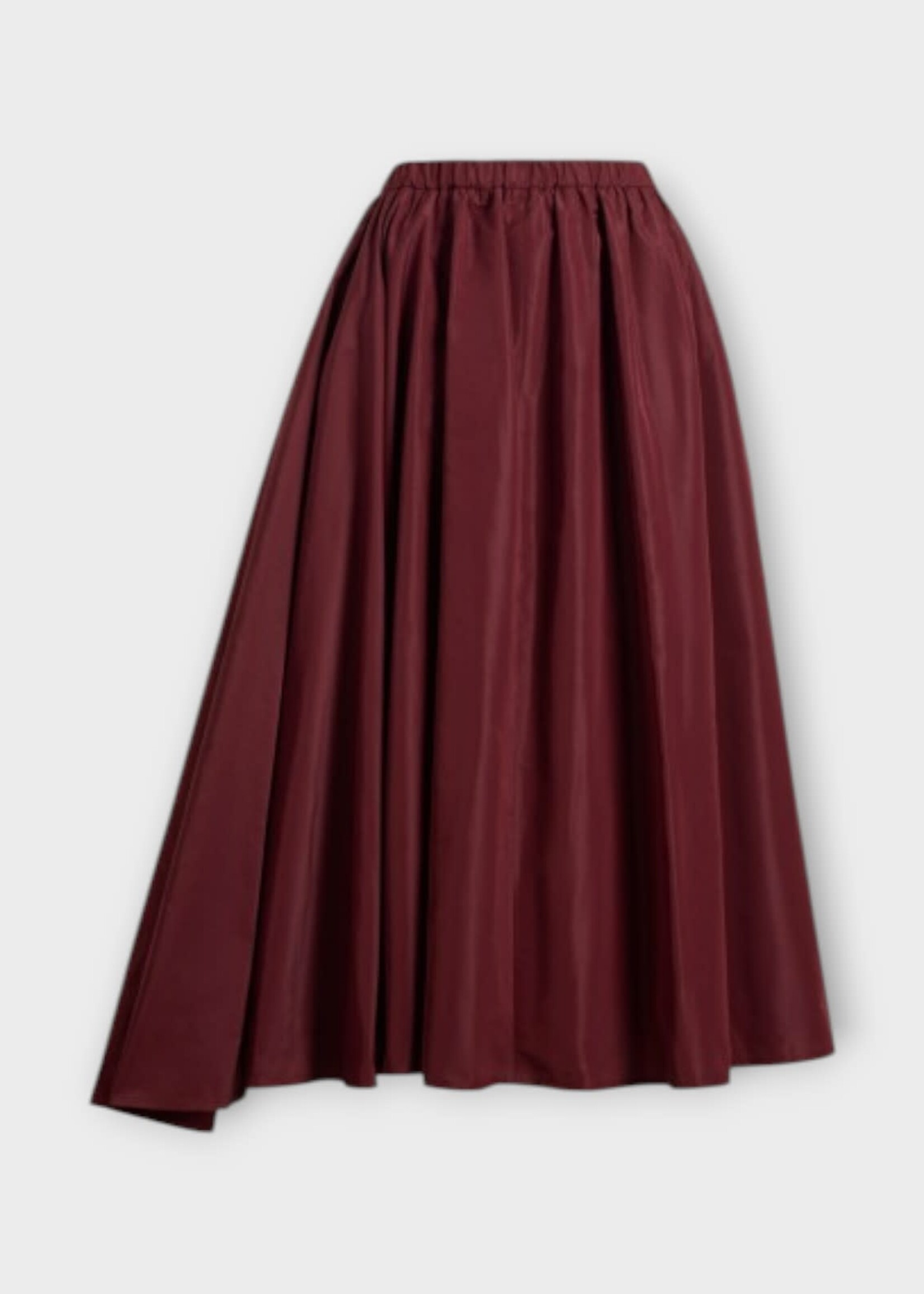 Patou Patou Skirt, Red, Asymmetric Voluminous Midi Skirt In Vignola