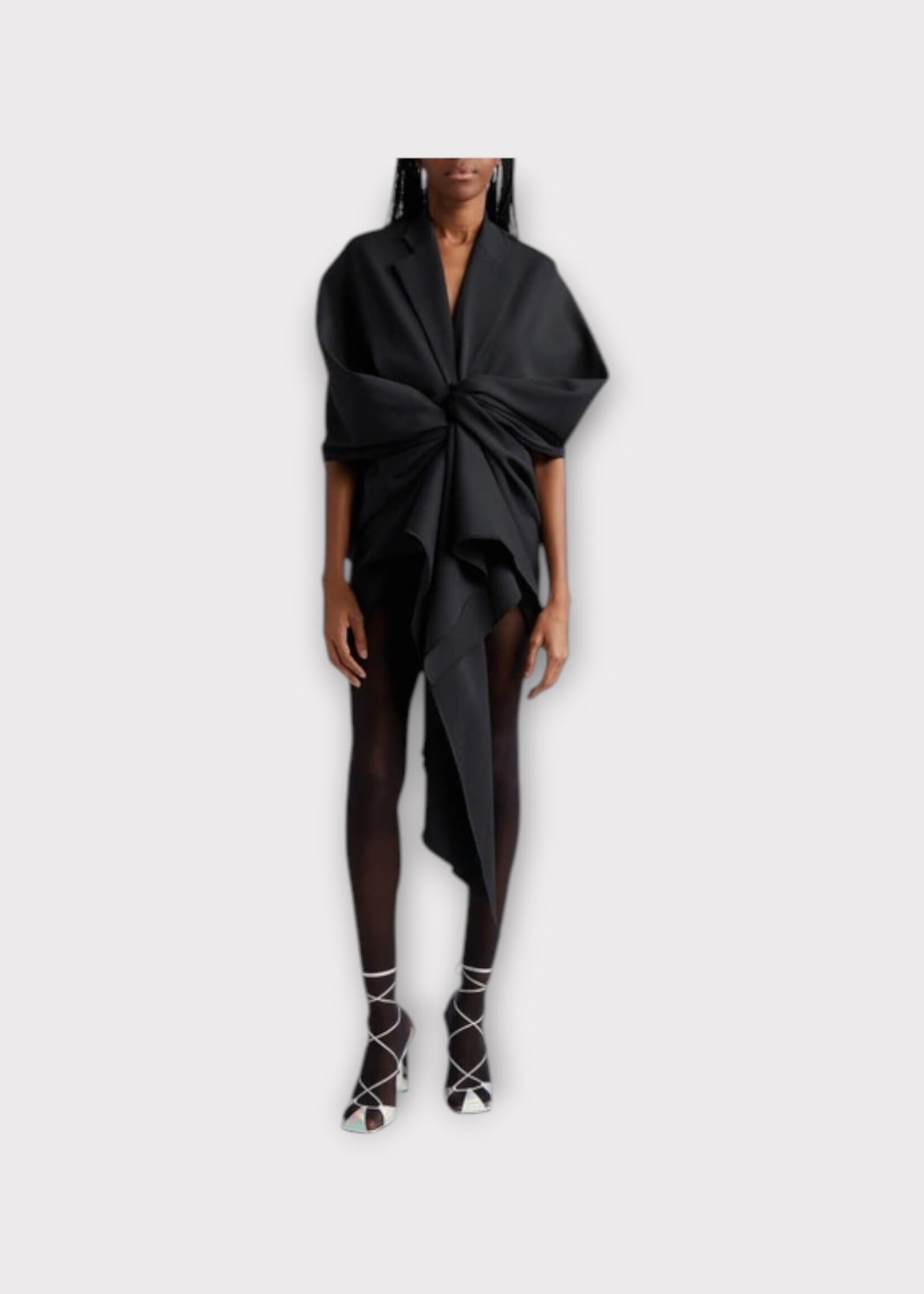 Coperni Coperni Jacket, Black, Oversized Asymmetric Wrapped Jacket In Black
