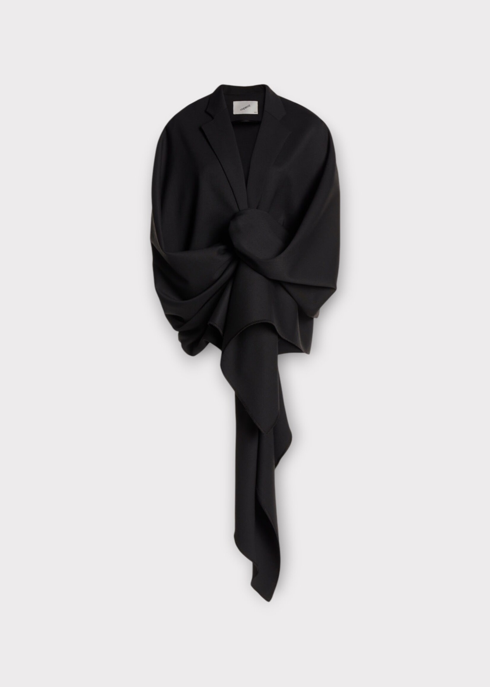 Coperni Coperni Jacket, Black, Oversized Asymmetric Wrapped Jacket In Black